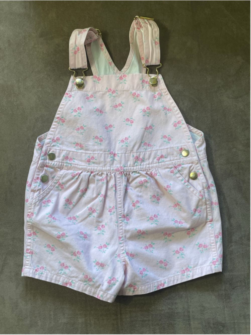 The Beaufort Bonnet Company Pink Floral Channing Choo Choo Shortalls Girls 5 - Picture 7 of 15
